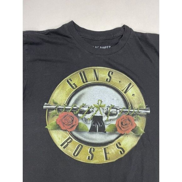 Guns N Roses Logo Graphic T-shirt Women Medium Black Short Sleeve Music - Picture 2 of 5